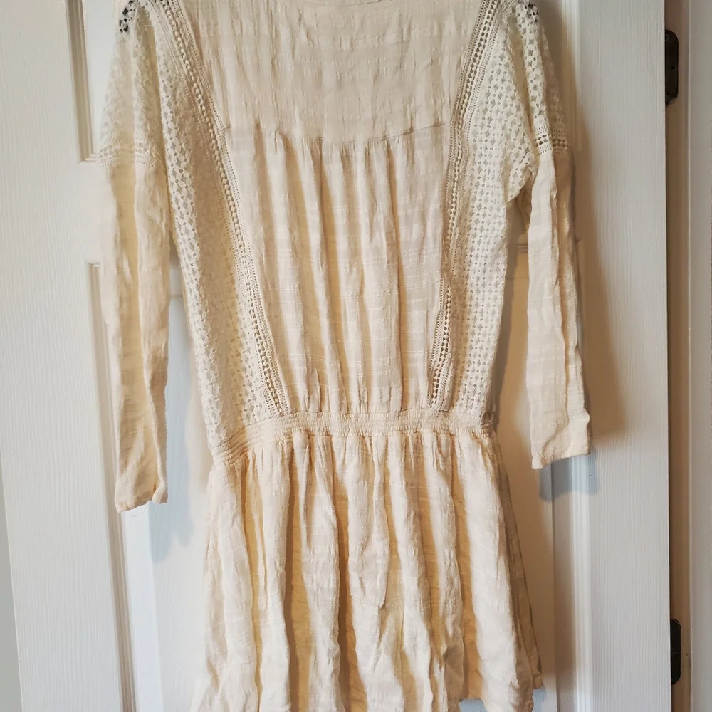 Free people‎ cream crochet mini dress